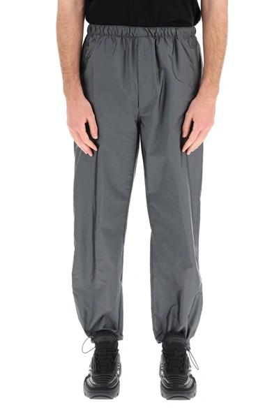 Shop Prada Jogger Trousers In Re-nylon Gabardine In Ferro (grey)