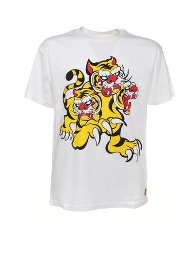 Shop Kenzo Three Tiger T-shirt In White