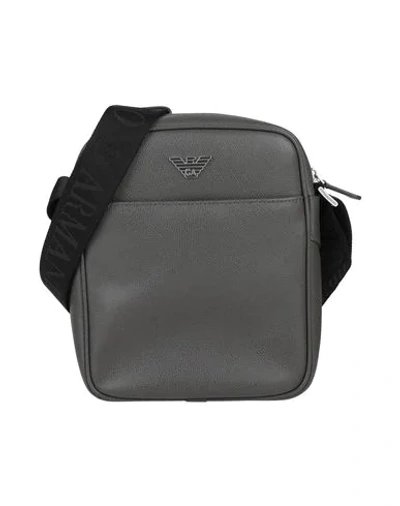 Shop Emporio Armani Man Cross-body Bag Grey Size - Bovine Leather