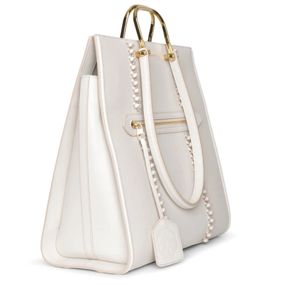 Shop Alexander Mcqueen The Tall Story Ivory Tote Bag
