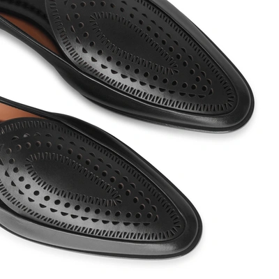 Shop Alaïa Laser-cut Leather Loafers