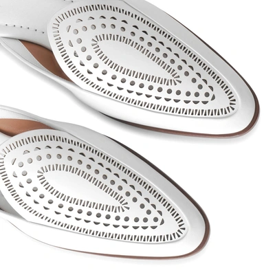 Shop Alaïa Laser-cut Leather Half Loafers