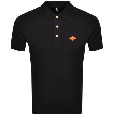 Shop Replay Short Sleeved Logo Polo T Shirt Black