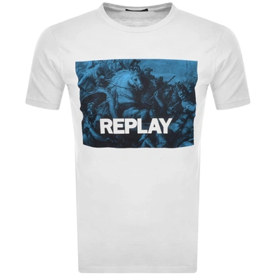 Shop Replay Logo Crew Neck T Shirt White