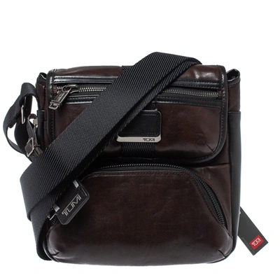 Pre-owned Tumi Brown/black Leather Barton Crossbody Bag