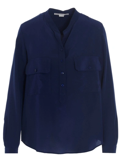 Shop Stella Mccartney Estelle Silk Shirt In Blue