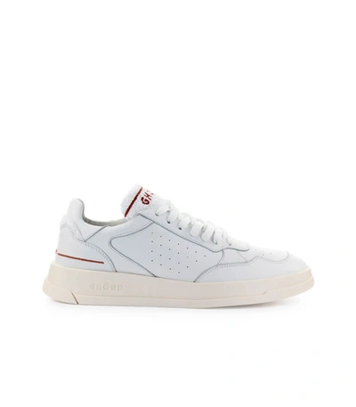 Shop Ghoud White Leather Terry Sneaker In Bianco/arancione
