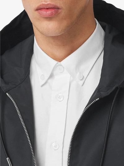 Shop Burberry Logo Nylon Jacket In Black