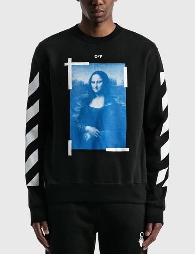 Shop Off-white Mona Lisa Slim Crewneck Sweatshirt In Black