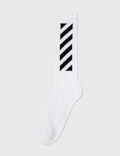 Shop Off-white Diag Printed Socks In White