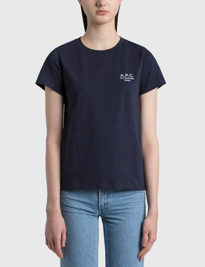 Shop Apc Denise Logo T-shirt In Blue
