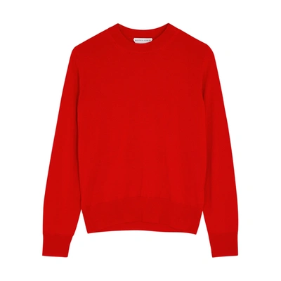 Shop Bottega Veneta Red Fine-knit Wool Jumper