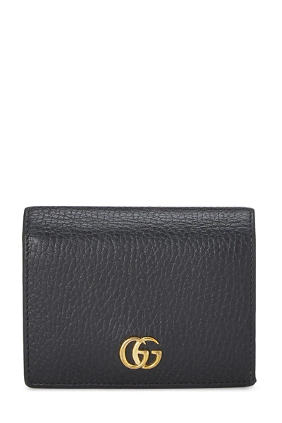 Pre-owned Gucci Black Leather Gg Card Holder