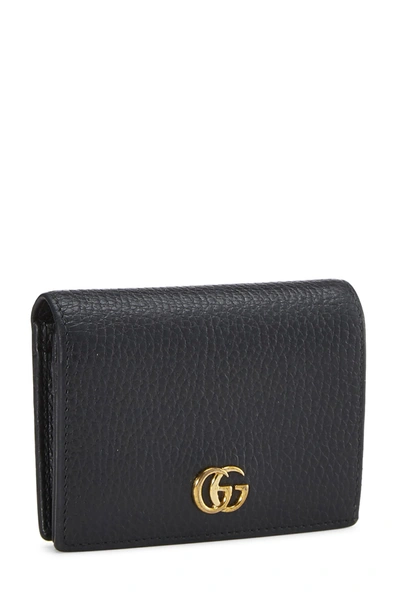 Pre-owned Gucci Black Leather Gg Card Holder