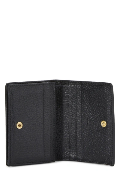 Pre-owned Gucci Black Leather Gg Card Holder