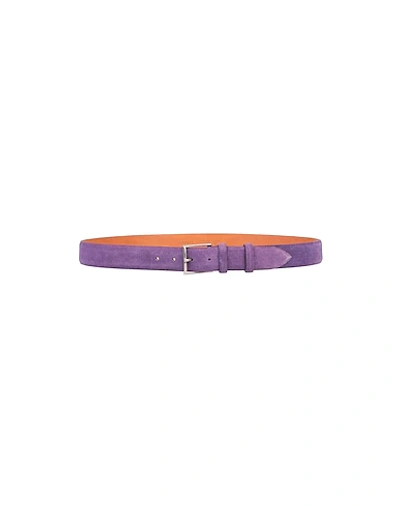 Shop Andrea D'amico Leather Belt In Purple
