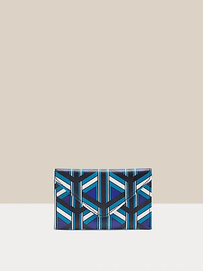 Shop Diane Von Furstenberg Isabella Leather Envelope Wallet In Geo Tiles Blue