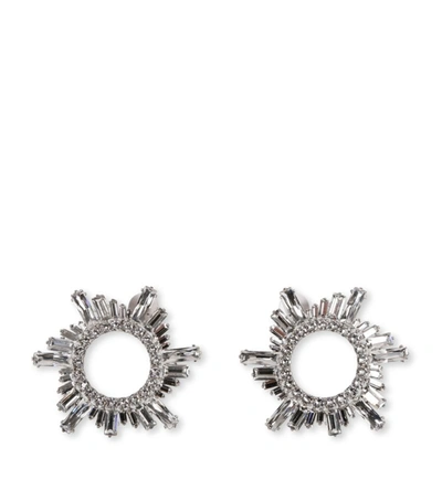 Shop Amina Muaddi Mini Begum Crystal-embellished Earrings