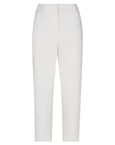 Shop Theory Woman Pants Ivory Size 8 Triacetate, Polyester In White