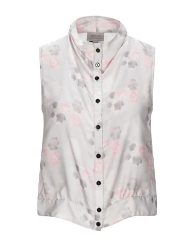 Shop Armani Collezioni Shirts In Light Grey