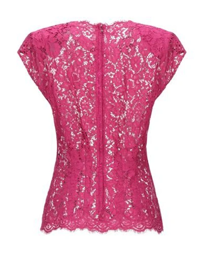 Shop Dolce & Gabbana Woman Top Fuchsia Size 10 Cotton, Viscose, Polyamide In Pink