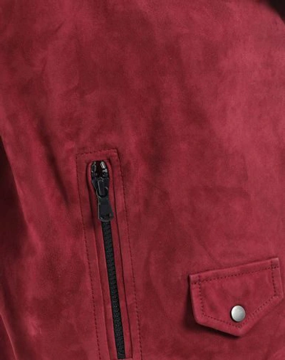 Shop Brunello Cucinelli Woman Jacket Brick Red Size 6 Soft Leather, Brass, Ecobrass