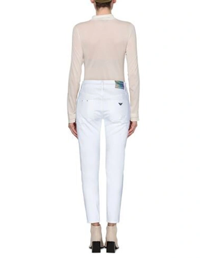 Shop Emporio Armani Woman Jeans White Size 32 Cotton, Elastane