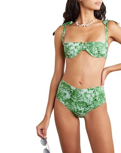 Shop Ganni Bikini Bottoms In Green