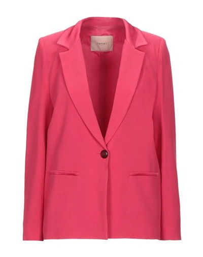 Shop Twinset Suit Jackets In Fuchsia