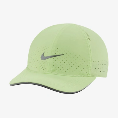 Nike Dri-fit Aerobill Featherlight Perforated Running Cap (ghost Green)