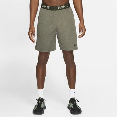 Shop Nike Dri-fit Veneer Men's Training Shorts In Sequoia,light Army,heather,black