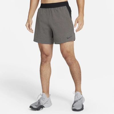 Shop Nike Pro Men's Shorts In Black,particle Grey,heather,black