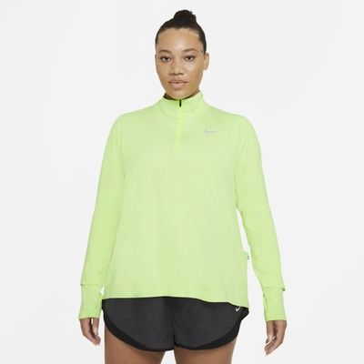 Shop Nike Element Women's 1/2-zip Running Top In Volt,barely Volt,heather