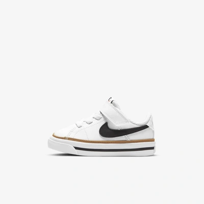 Shop Nike Court Legacy Baby/toddler Shoes In White,desert Ochre,gum Light Brown,black