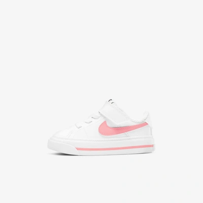 Shop Nike Court Legacy Baby/toddler Shoes In White,sunset Pulse