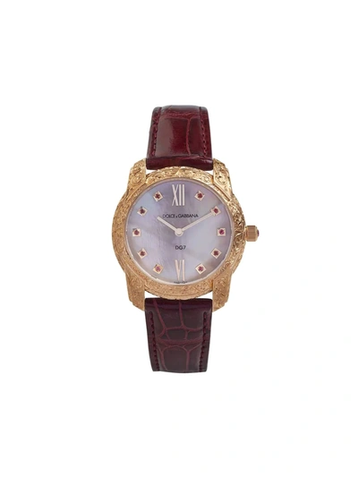 Shop Dolce & Gabbana Dg7 Gattopardo 40mm Watch In Neutrals