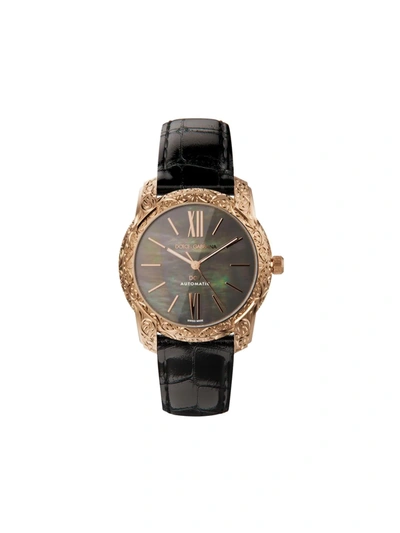 Shop Dolce & Gabbana Dg7 Gattopardo 40mm Watch In Black