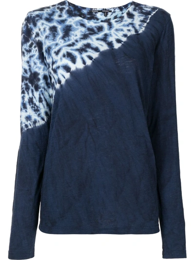 Shop Proenza Schouler Tie-dye Long-sleeve T-shirt In Blue