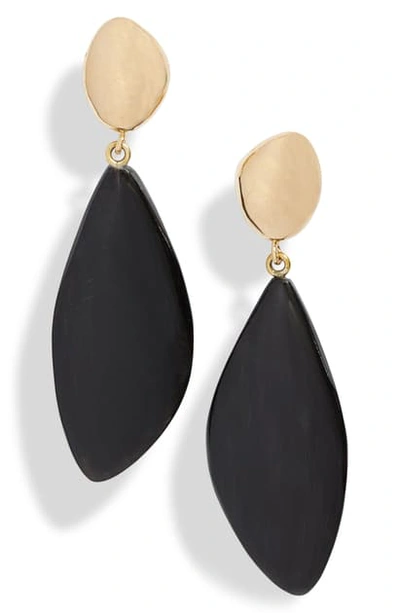 Shop Soko Tulla Horn Earrings In Gold/ Black
