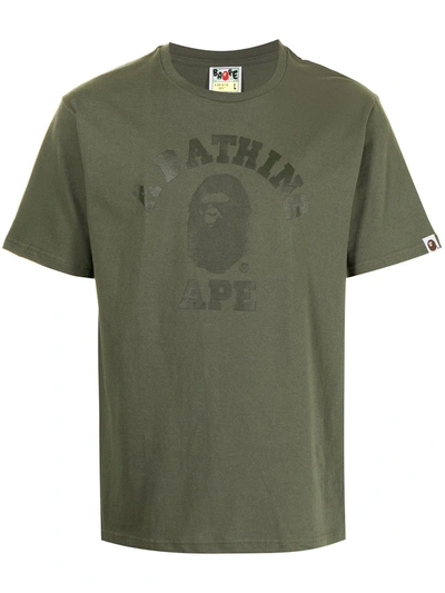 Shop A Bathing Ape Graphic-print Cotton T-shirt In Green