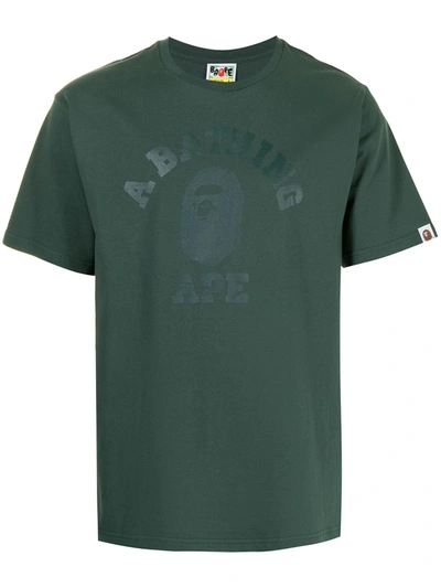 Shop A Bathing Ape Graphic-print Cotton T-shirt In Green