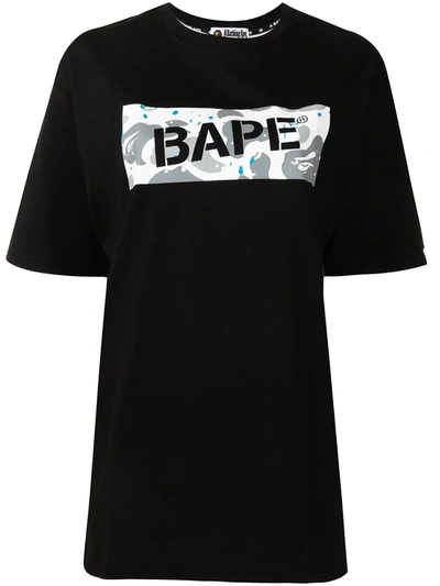 Shop A Bathing Ape Logo Print Relaxed T-shirt In Black