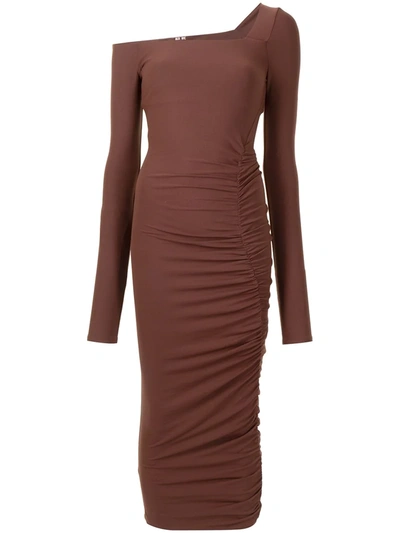 Shop Alix Nyc Chambers Fitted Dress In Brown