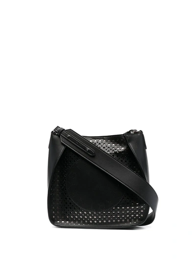 Shop Stella Mccartney Perforated Logo Crossbody Bag In Black
