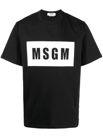 Shop Msgm Logo-print T-shirt In Black
