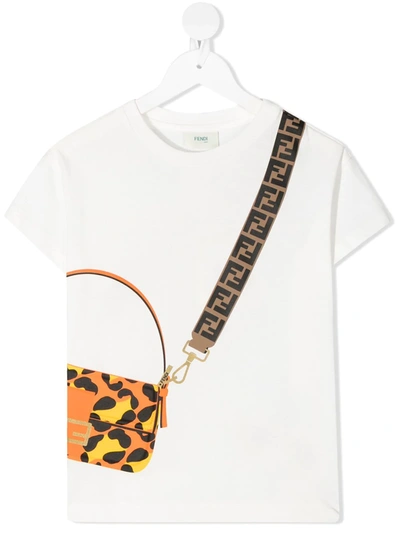 Shop Fendi Bag Print T-shirt In White