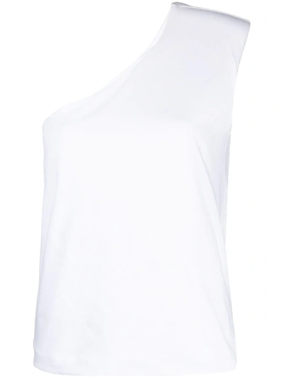 Shop Federica Tosi One Shoulder Tank Top In White