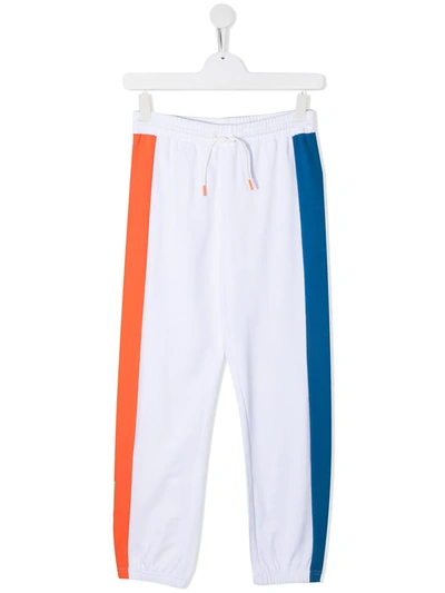 Shop Stella Mccartney Teen Panelled Track Trousers In White