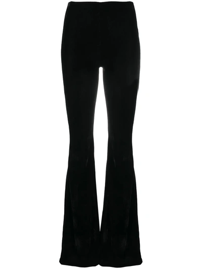 Shop Alchemy Lia Flared Velvet Trousers In Black