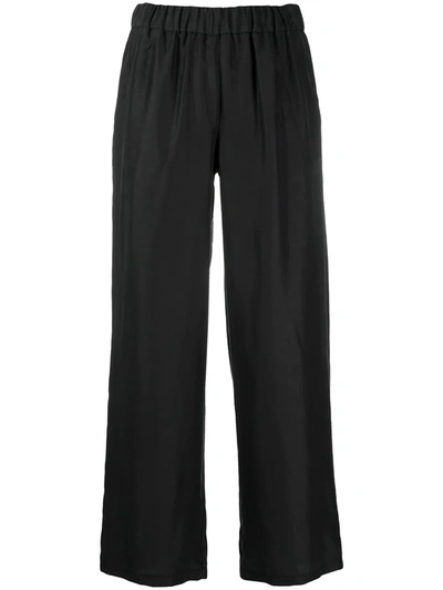 Shop P.a.r.o.s.h High-waisted Flared Leg Trousers In Black
